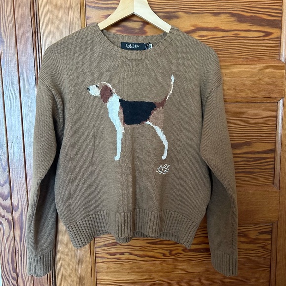 Ralph Lauren Intarsia Knit Beagle Sweater - Picture 1 of 7